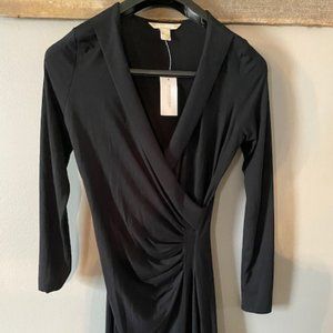 NWT Banana Republic Faux Wrap dress XS Black